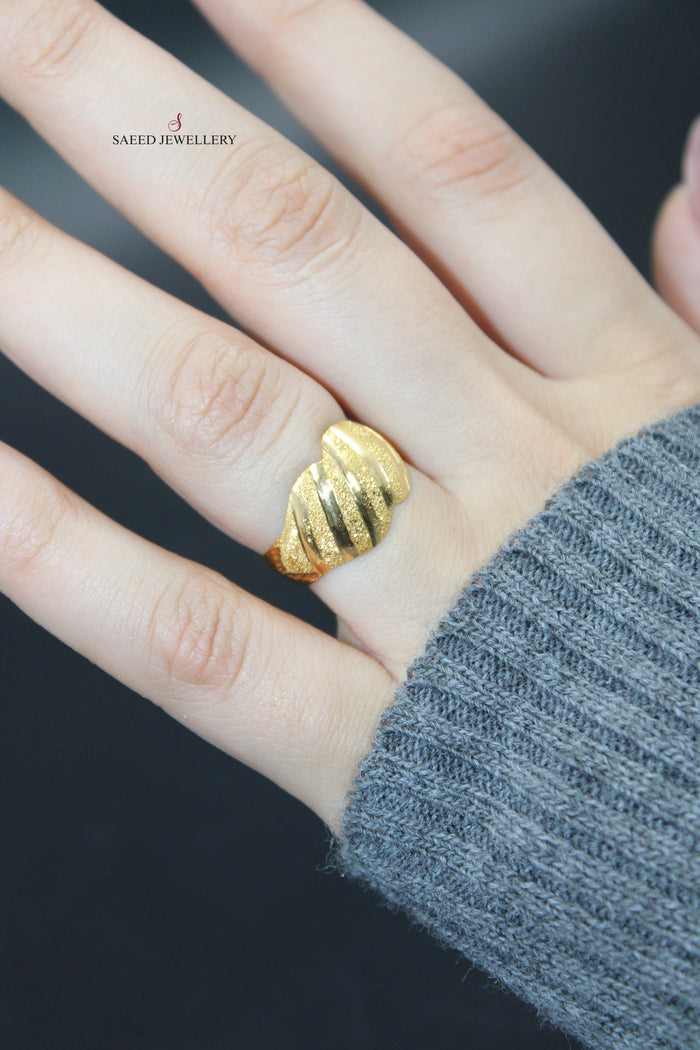 21K Classic Ring Made of 21K Yellow Gold by Saeed Jewelry-21377