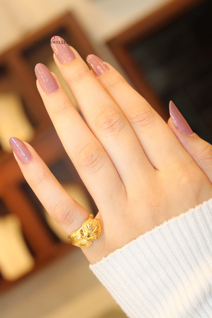 21K Classic Ring Made of 21K Yellow Gold by Saeed Jewelry-20707