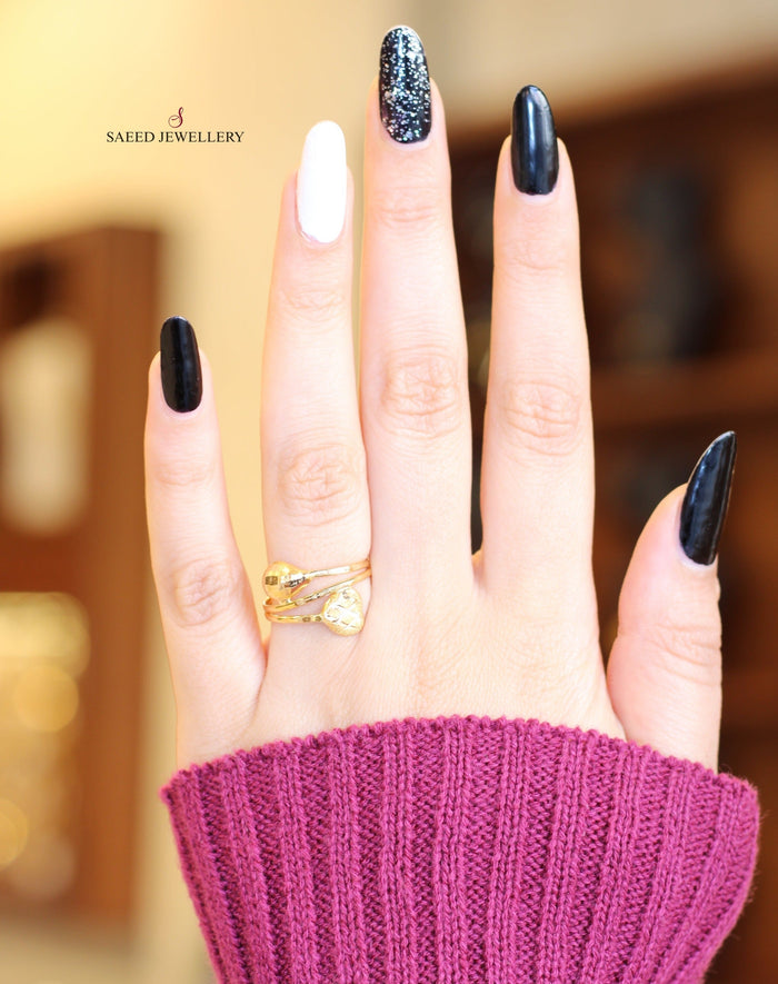 21K Classic Ring Made of 21K Yellow Gold by Saeed Jewelry-خاتم-خفيف-ناعم