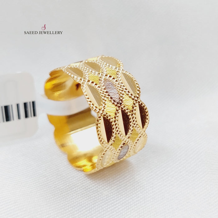 21K CNC Wedding Ring Made of 21K Yellow Gold by Saeed Jewelry-22725