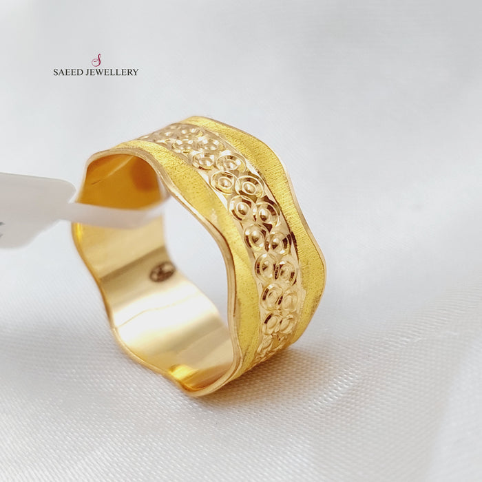 21K CNC Wedding Ring Made of 21K Yellow Gold by Saeed Jewelry-22711
