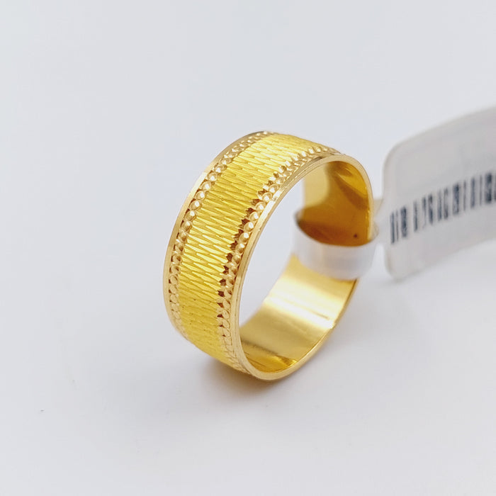 21K CNC Wedding Ring Made of 21K Yellow Gold by Saeed Jewelry-ذبلة-سي-ان-سي-9