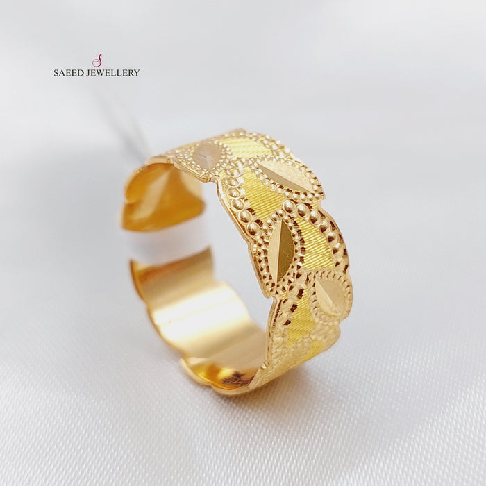 21K CNC Wedding Ring Made of 21K Yellow Gold by Saeed Jewelry-22747