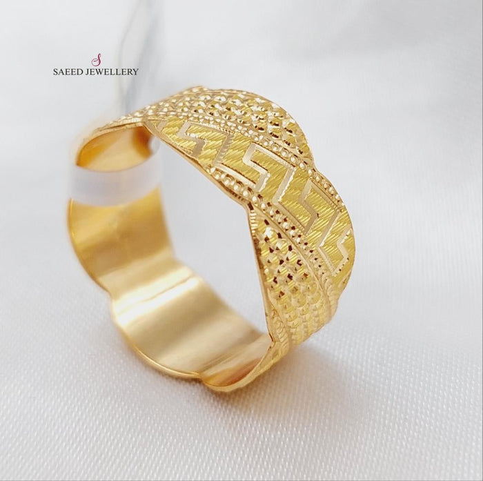 21K CNC Wedding Ring Made of 21K Yellow Gold by Saeed Jewelry-22739