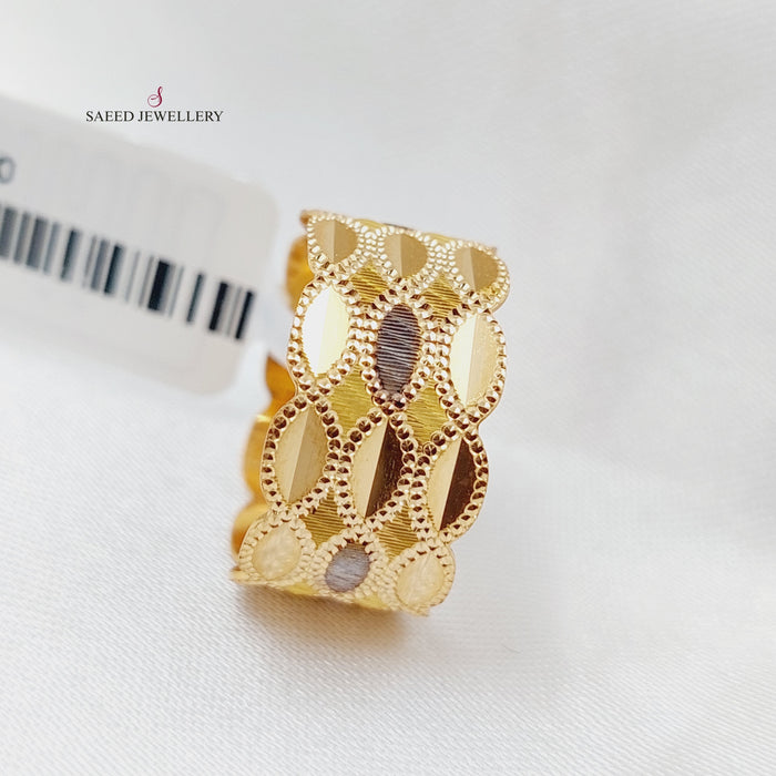 21K CNC Wedding Ring Made of 21K Yellow Gold by Saeed Jewelry-22725