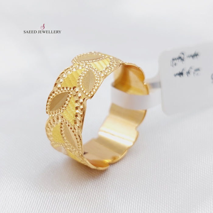 21K CNC Wedding Ring Made of 21K Yellow Gold by Saeed Jewelry-22747