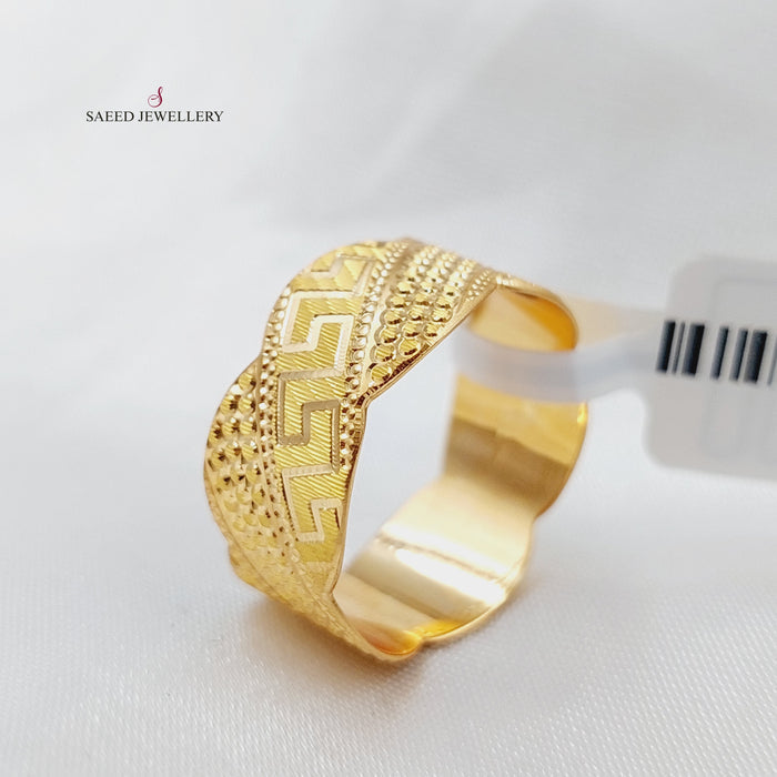 21K CNC Wedding Ring Made of 21K Yellow Gold by Saeed Jewelry-22739