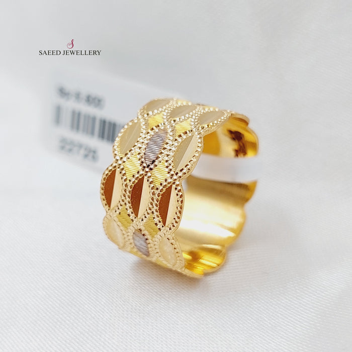 21K CNC Wedding Ring Made of 21K Yellow Gold by Saeed Jewelry-22725