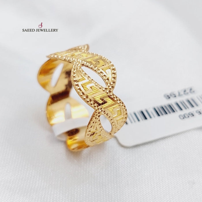21K CNC Wedding Ring Made of 21K Yellow Gold by Saeed Jewelry-25001