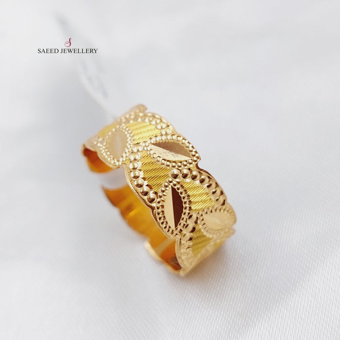 21K CNC Wedding Ring Made of 21K Yellow Gold by Saeed Jewelry-22747
