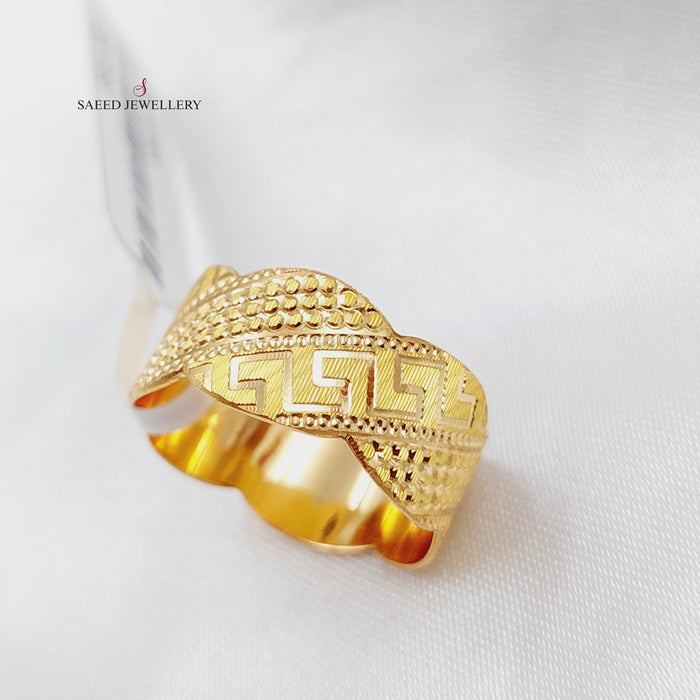 21K CNC Wedding Ring Made of 21K Yellow Gold by Saeed Jewelry-22739