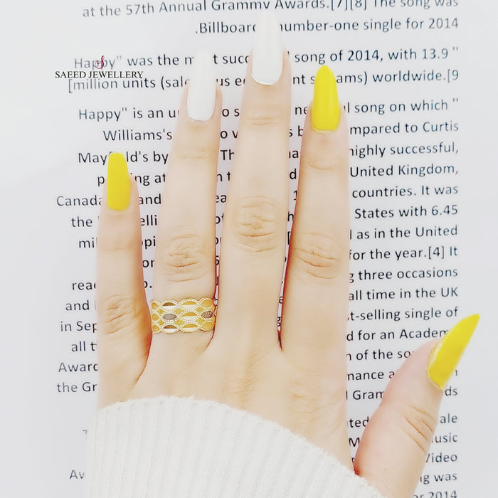 21K CNC Wedding Ring Made of 21K Yellow Gold by Saeed Jewelry-22725