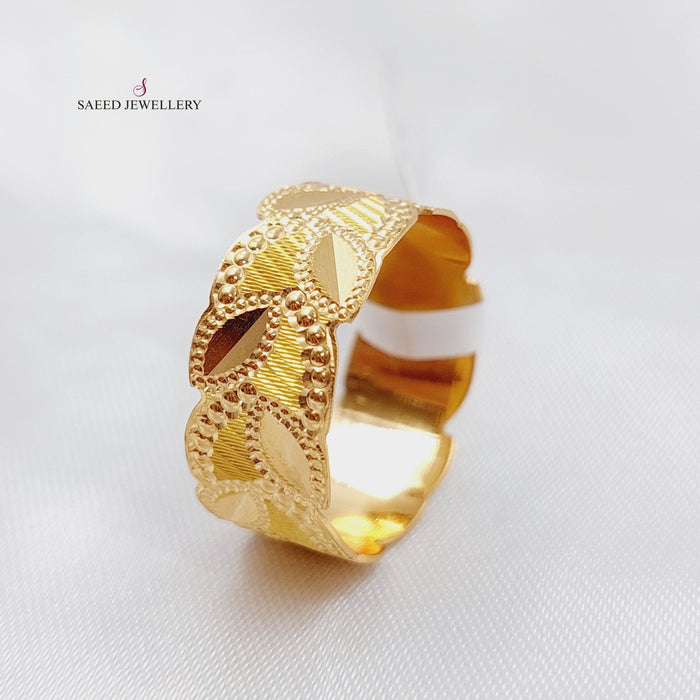 21K CNC Wedding Ring Made of 21K Yellow Gold by Saeed Jewelry-22747