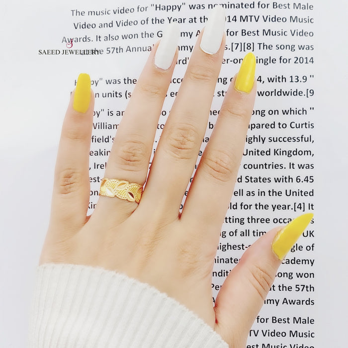 21K CNC Wedding Ring Made of 21K Yellow Gold by Saeed Jewelry-22747
