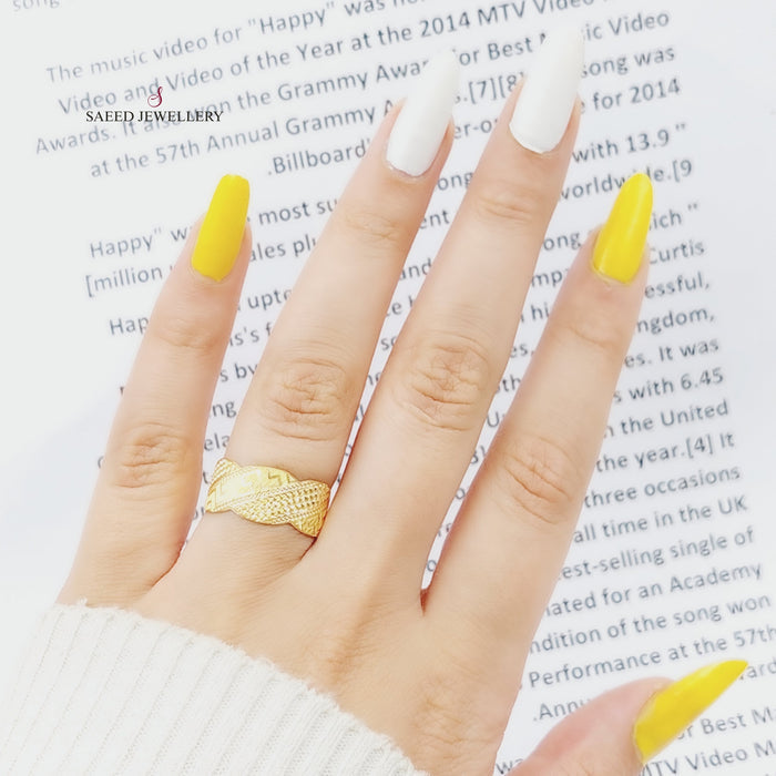 21K CNC Wedding Ring Made of 21K Yellow Gold by Saeed Jewelry-22739