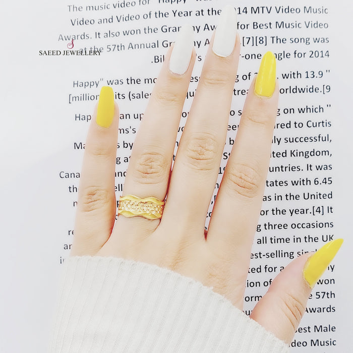 21K CNC Wedding Ring Made of 21K Yellow Gold by Saeed Jewelry-22711
