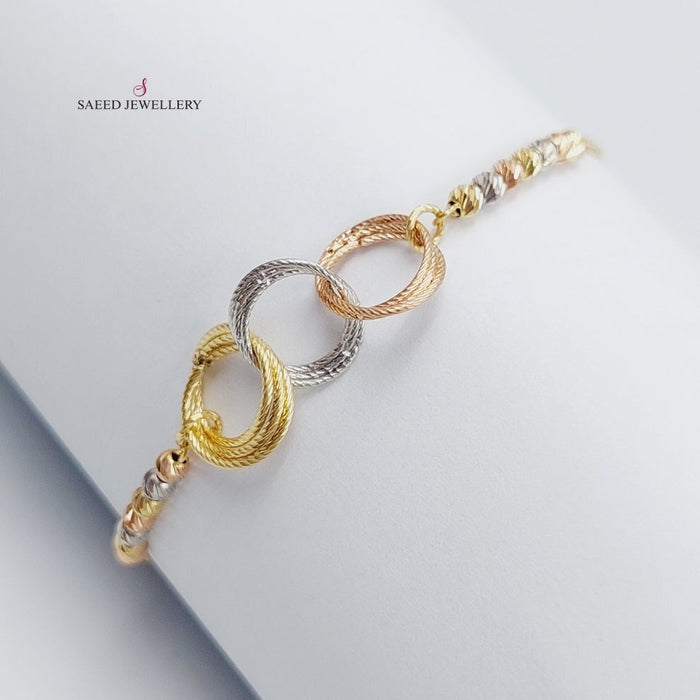 18K Colorful Bracelet Made of 18K Yellow Gold by Saeed Jewelry-25114