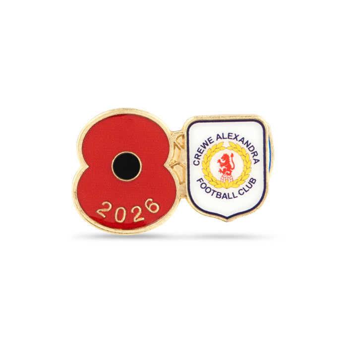 Crewe Alexandra Poppy Football Pin 2026