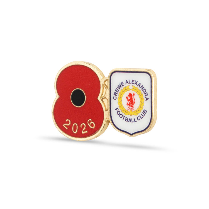Crewe Alexandra Poppy Football Pin 2026