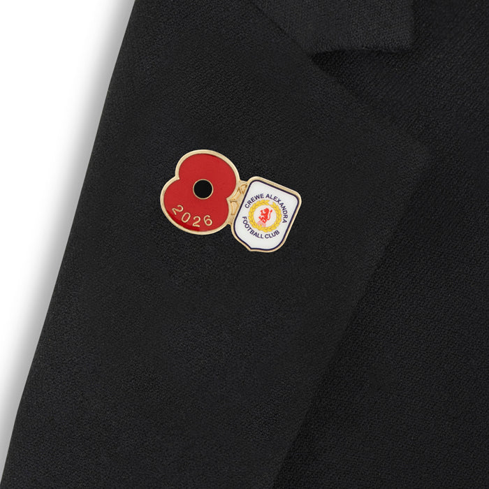 Crewe Alexandra Poppy Football Pin 2026