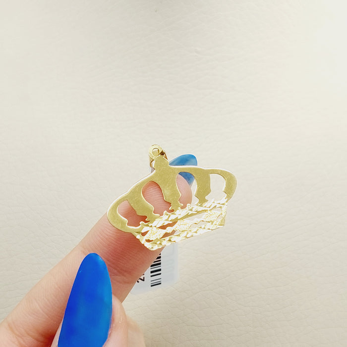 Crown Pendant Made Of 18K Yellow Gold by Saeed Jewelry-27554