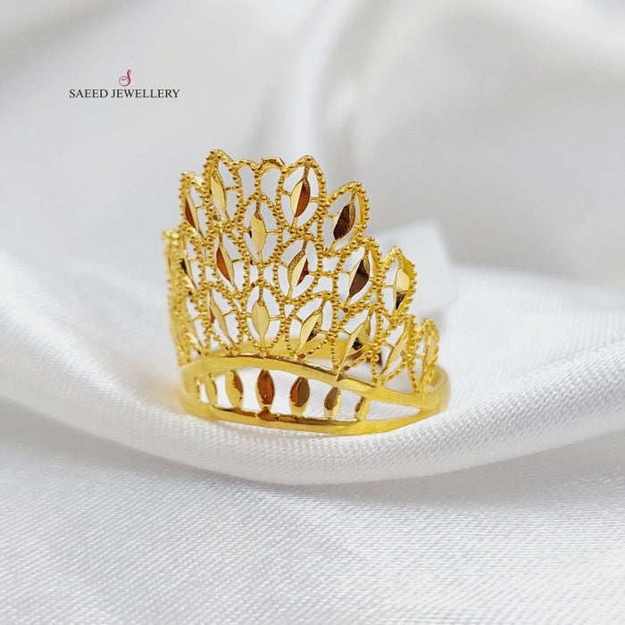 21K Crown Ring Made of 21K Yellow Gold by Saeed Jewelry-26749