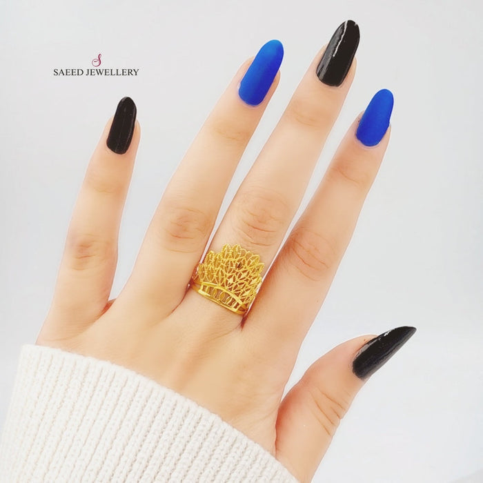 21K Crown Ring Made of 21K Yellow Gold by Saeed Jewelry-26749