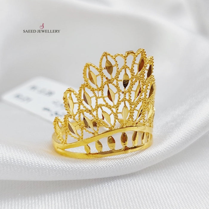 21K Crown Ring Made of 21K Yellow Gold by Saeed Jewelry-26749