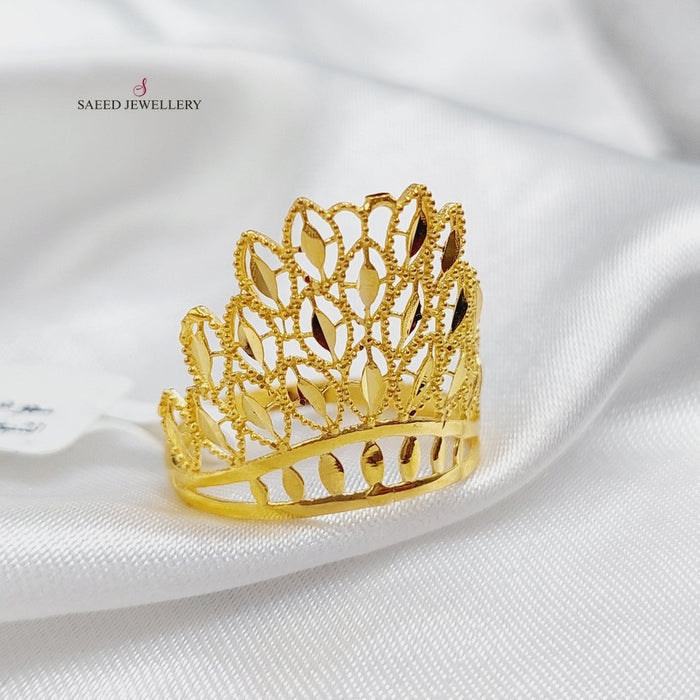 21K Crown Ring Made of 21K Yellow Gold by Saeed Jewelry-26749
