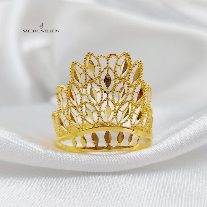 21K Crown Ring Made of 21K Yellow Gold by Saeed Jewelry-26749