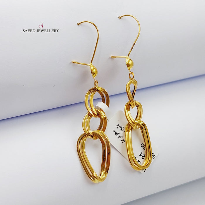 Cuban Links Earrings Made Of 21K Yellow Gold by Saeed Jewelry-27698