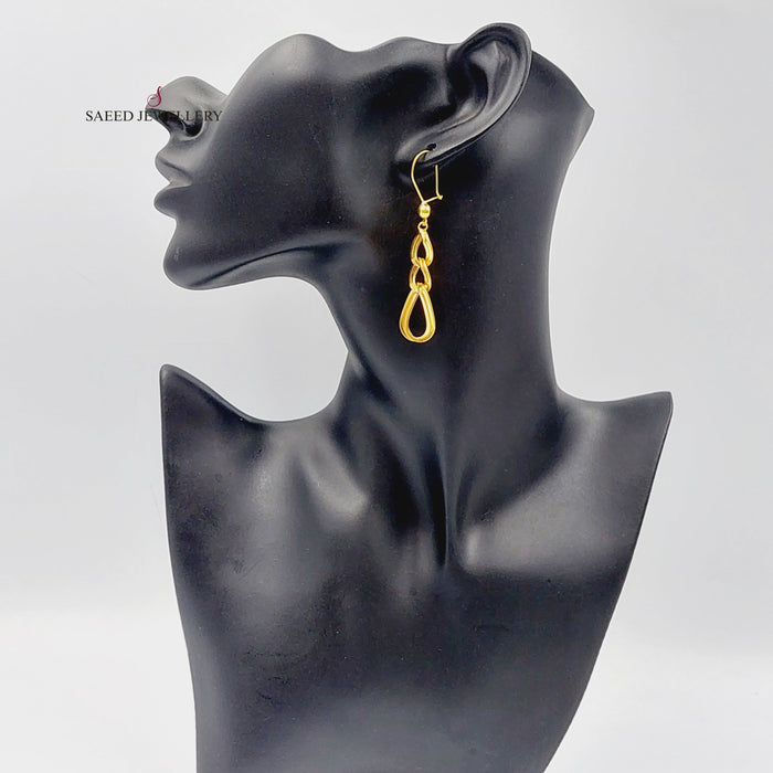Cuban Links Earrings Made Of 21K Yellow Gold by Saeed Jewelry-27698