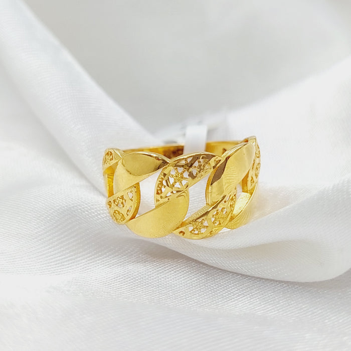 Cuban Links Ring Made Of 21K Yellow Gold by Saeed Jewelry-28357