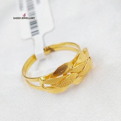 Cuban Links Ring Made Of 21K Yellow Gold by Saeed Jewelry-27846