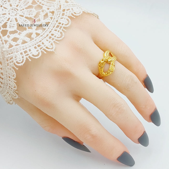 Cuban Links Ring Made Of K Yellow Gold by Saeed Jewelry-27889