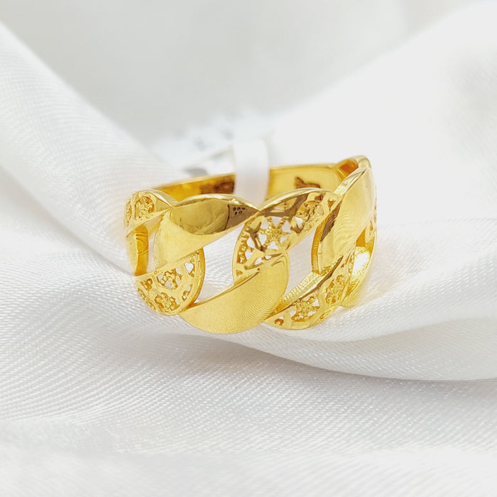 Cuban Links Ring Made Of 21K Yellow Gold by Saeed Jewelry-28357
