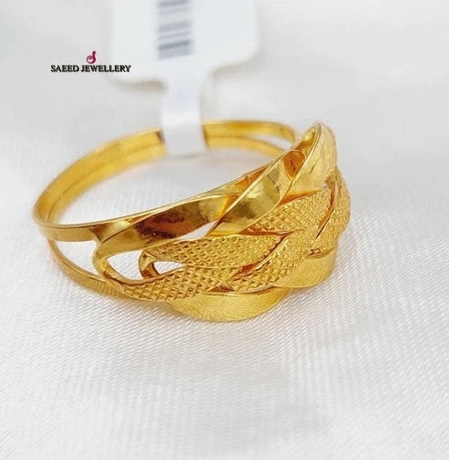 Cuban Links Ring Made Of 21K Yellow Gold by Saeed Jewelry-27846