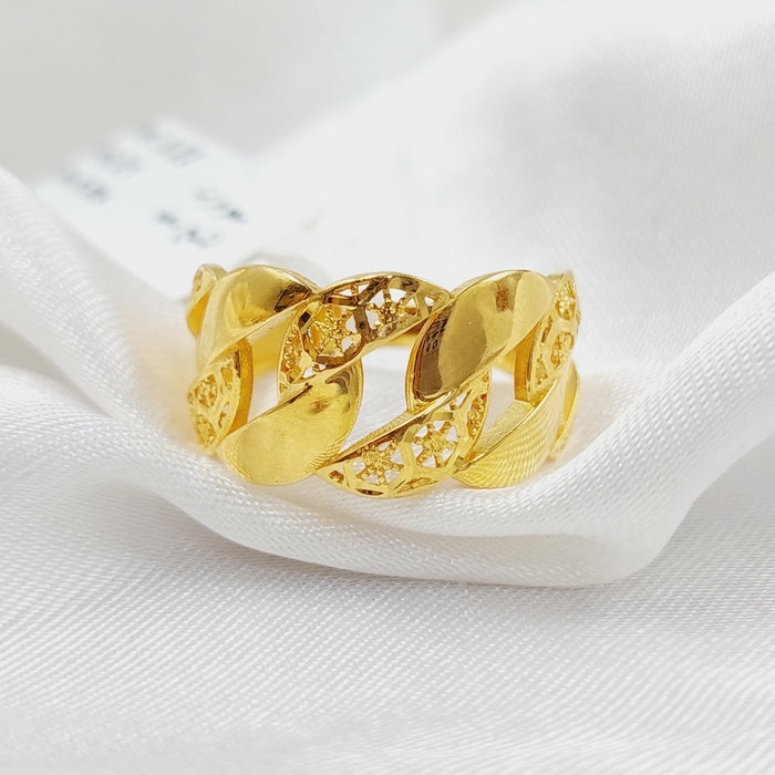 Cuban Links Ring Made Of 21K Yellow Gold by Saeed Jewelry-28357