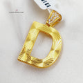 21K D Letter Pendant Made of 21K Yellow Gold by Saeed Jewelry-25602