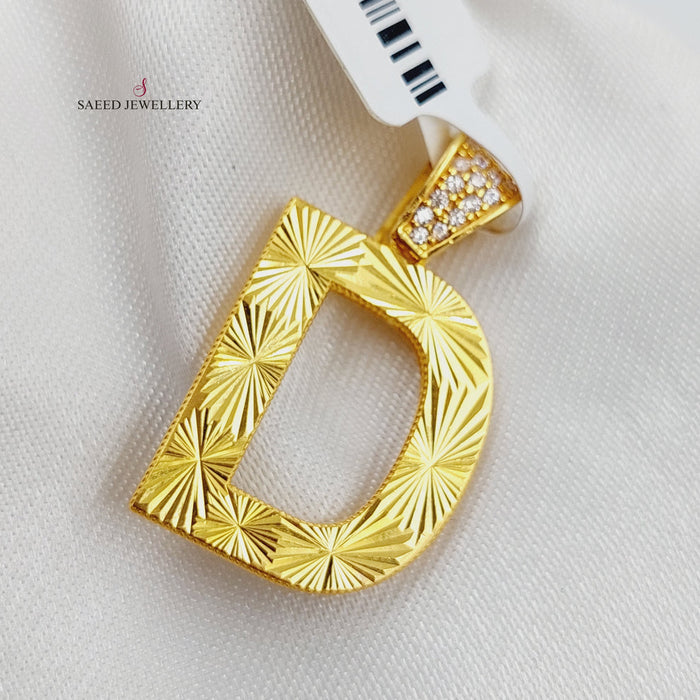 21K D Letter Pendant Made of 21K Yellow Gold by Saeed Jewelry-25602