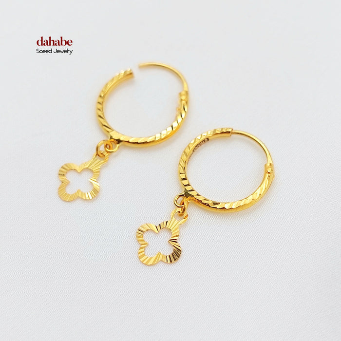 Dandash Hoop Earrings Made of 21K Gold by Saeed Jewelry