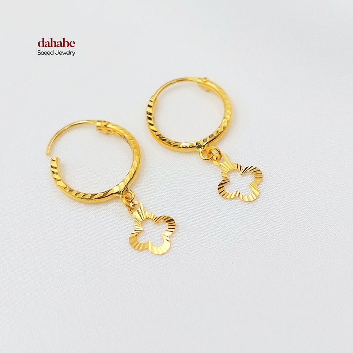 Dandash Hoop Earrings Made of 21K Gold by Saeed Jewelry