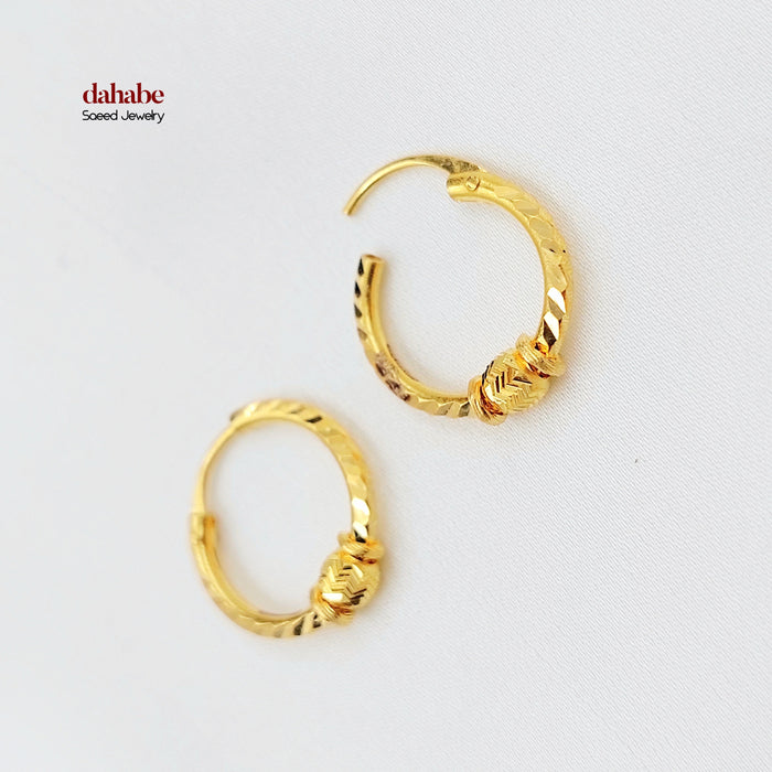 Dandash Hoop Earrings Made of 21K Gold by Saeed Jewelry