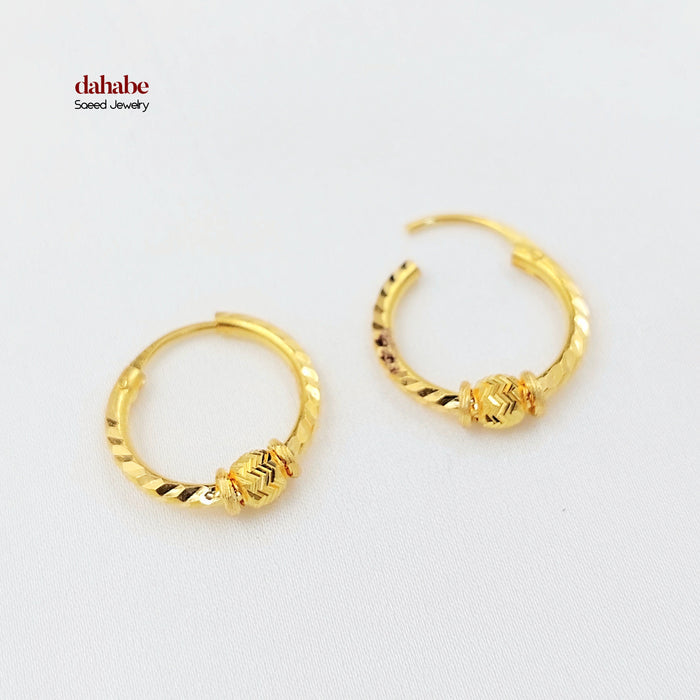 Dandash Hoop Earrings Made of 21K Gold by Saeed Jewelry
