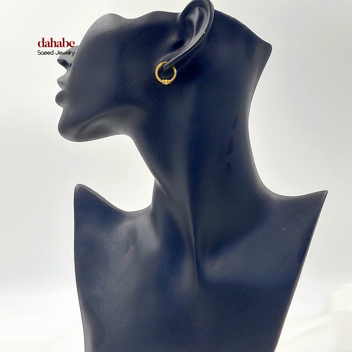 Dandash Hoop Earrings Made of 21K Gold by Saeed Jewelry
