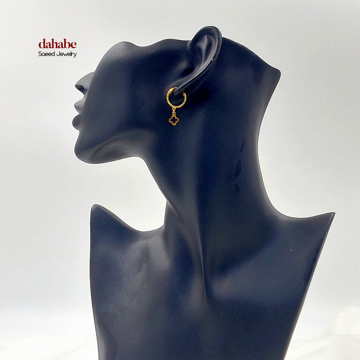 Dandash Hoop Earrings Made of 21K Gold by Saeed Jewelry