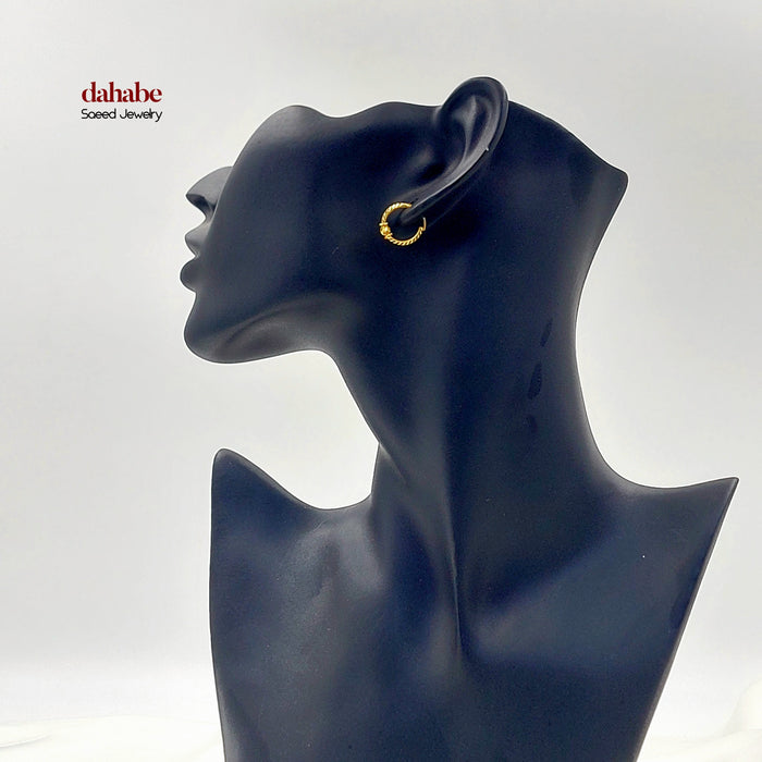 Dandash Hoop Earrings Made of 21K Gold by Saeed Jewelry