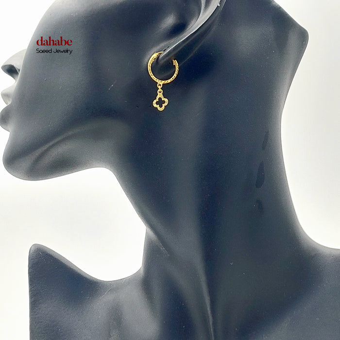 Dandash Hoop Earrings Made of 21K Gold by Saeed Jewelry