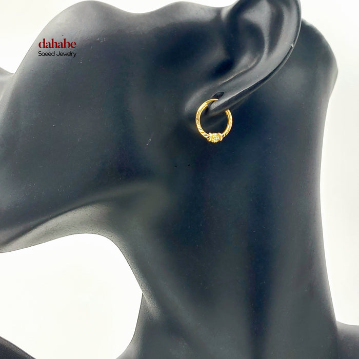 Dandash Hoop Earrings Made of 21K Gold by Saeed Jewelry