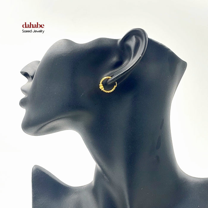 Dandash Hoop Earrings Made of 21K Gold by Saeed Jewelry